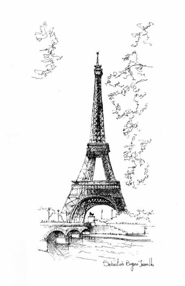 Easy and Beautiful Eiffel Tower Drawing and Sketches00010