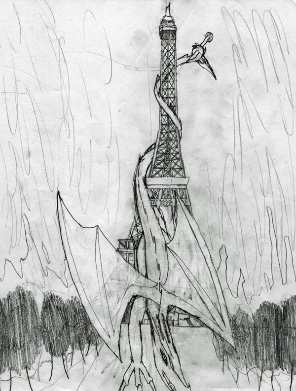 eiffel tower drawing and sketches (17)