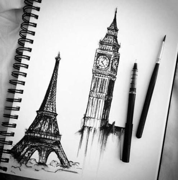 eiffel tower drawing and sketches (18)