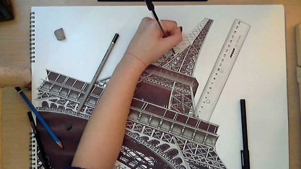 eiffel tower drawing and sketches (38)