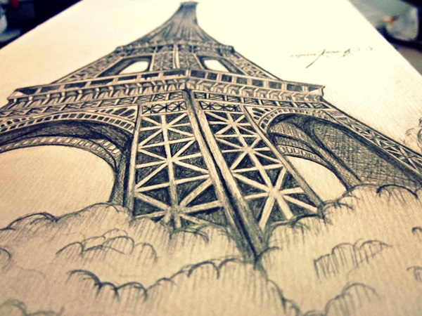 eiffel tower drawing and sketches (41)