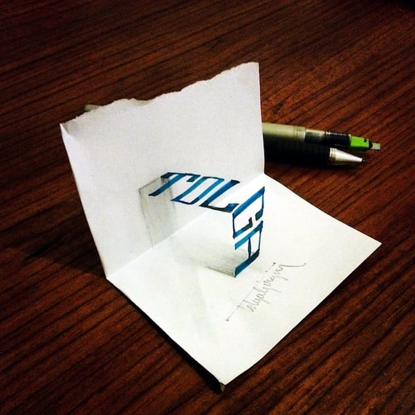 Mind Boggling 3D Calligraphy Examples By Tolga Girgin (12)