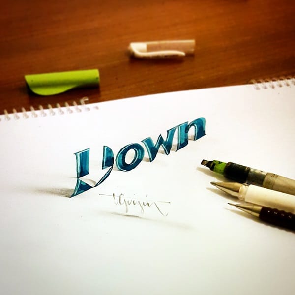 Mind Boggling 3D Calligraphy Examples By Tolga Girgin (17)