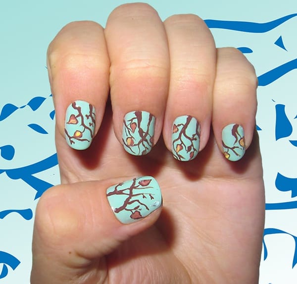 30 Uniquely Beautiful Tree Nail Art Ideas 1