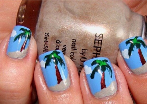 30 Uniquely Beautiful Tree Nail Art Ideas 12