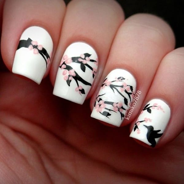 30 Uniquely Beautiful Tree Nail Art Ideas 22