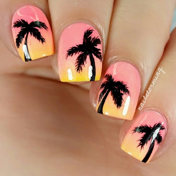 30 Uniquely Beautiful Tree Nail Art Ideas 3