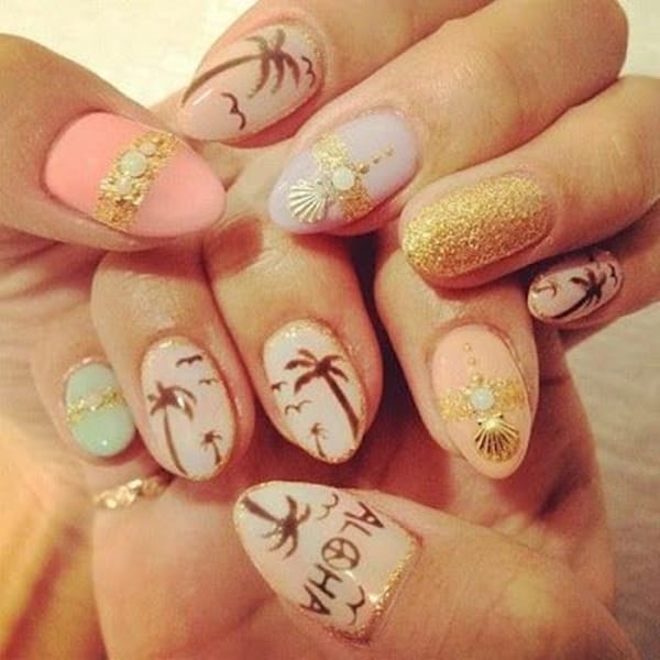 30 Uniquely Beautiful Tree Nail Art Ideas 32