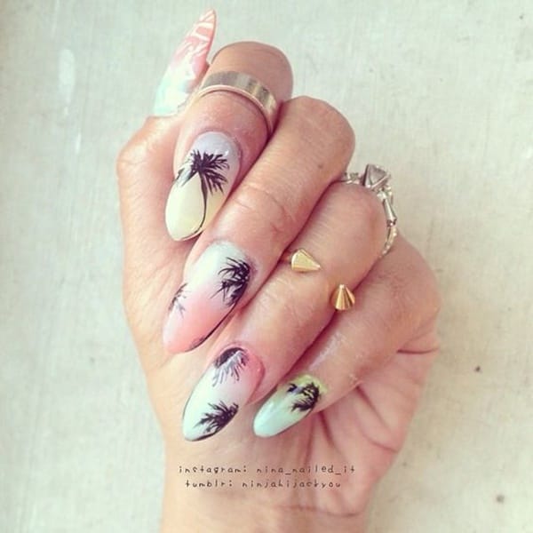 30 Uniquely Beautiful Tree Nail Art Ideas 35