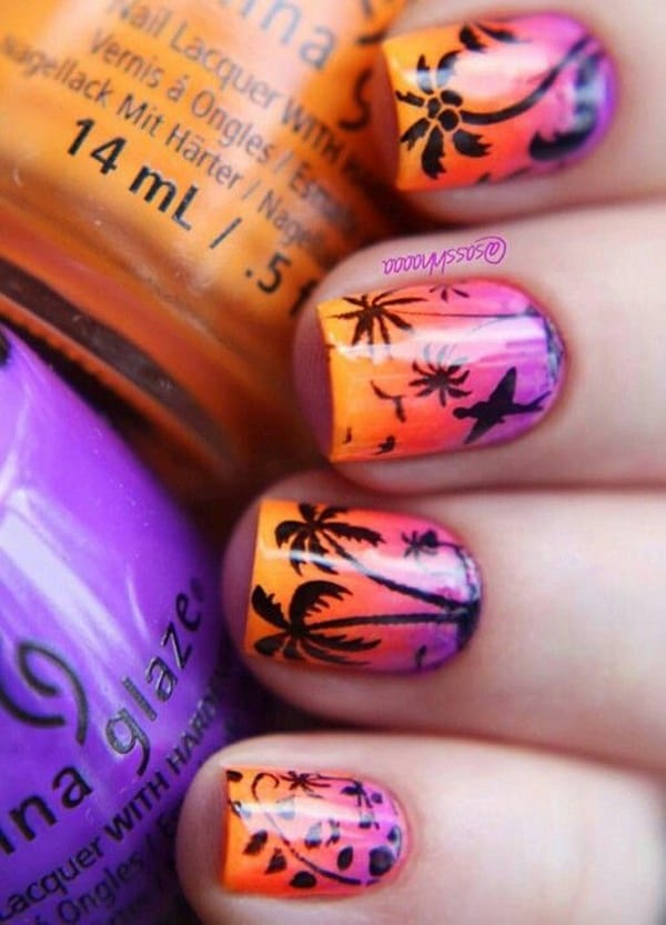 30 Uniquely Beautiful Tree Nail Art Ideas 38