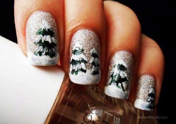 30 Uniquely Beautiful Tree Nail Art Ideas 6