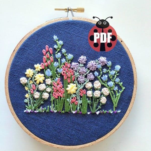 335 Free Hand Embroidery Flower Designs and Ideas 13