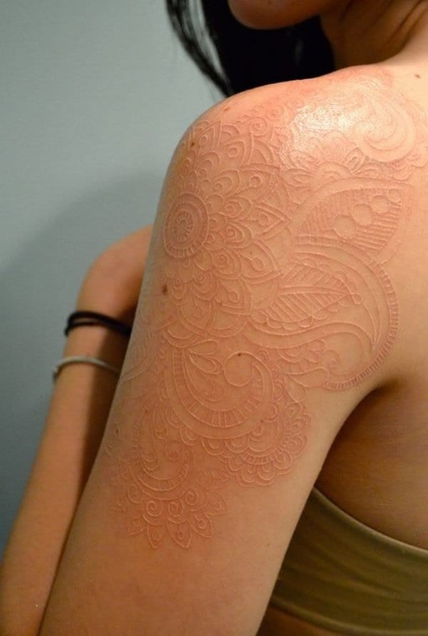 40 Unique yet Attractive Best White Ink Tattoo Designs 1