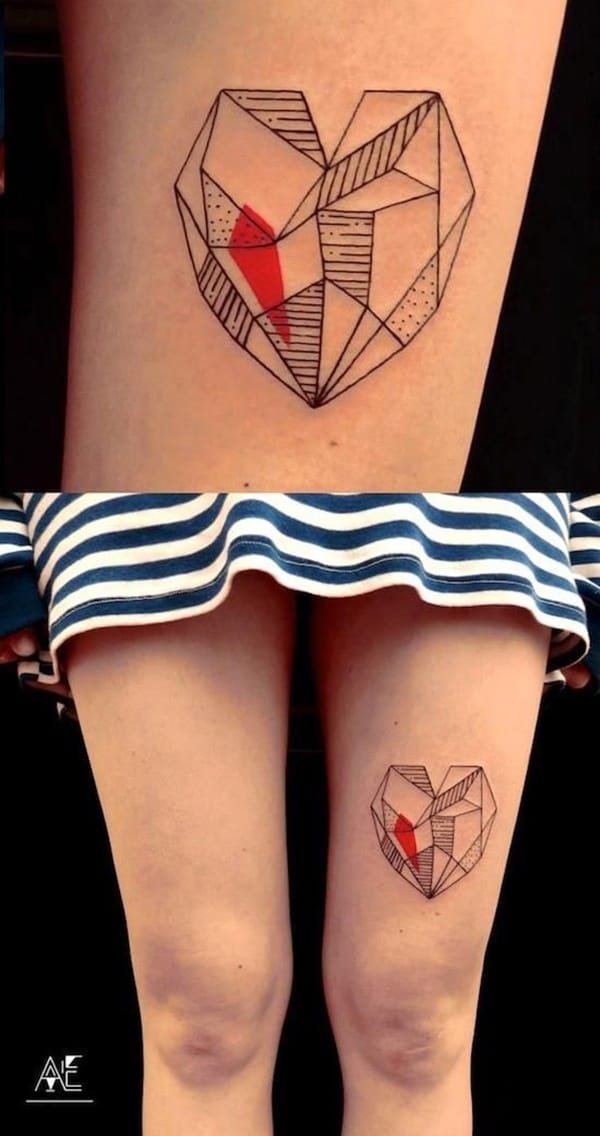 35 Cute and Small Heart Tattoo Designs 7