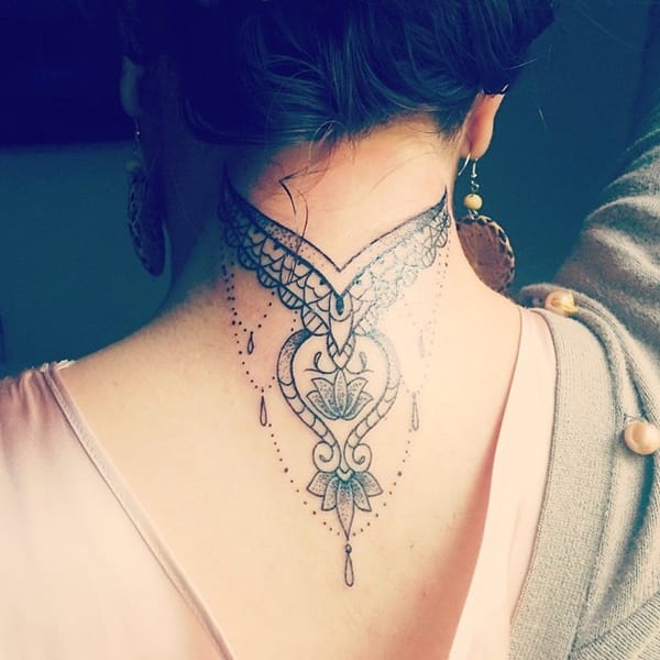 35 Most Attractive Ideas about Back Neck Tattoos for Woman 25