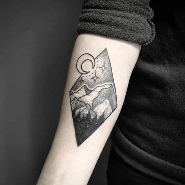 40 Cute Mountain Tattoo Designs 3