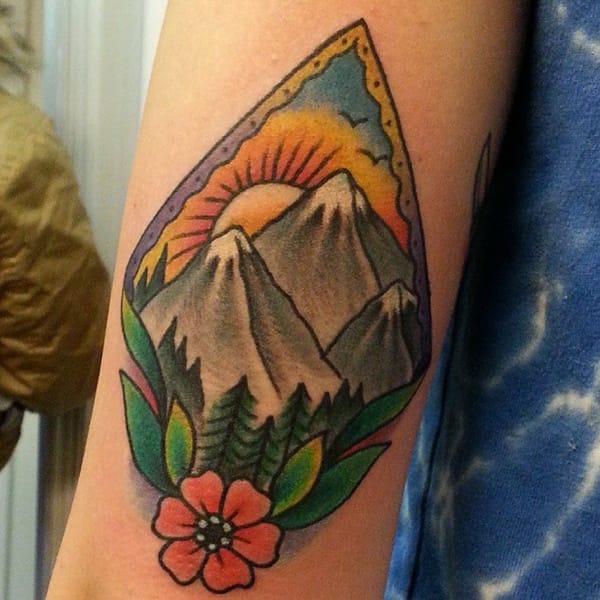 40 Cute Mountain Tattoo Designs 7