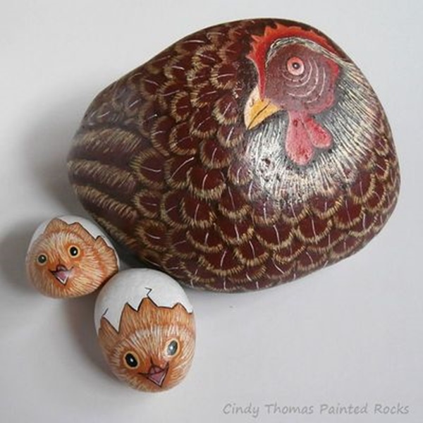 40 Cute Pictures of Animals Painted on Rocks 33