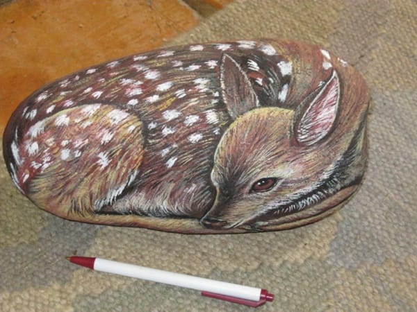 40 Cute Pictures of Animals Painted on Rocks 35