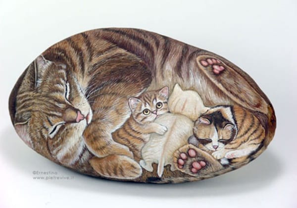 40 Cute Pictures of Animals Painted on Rocks 40