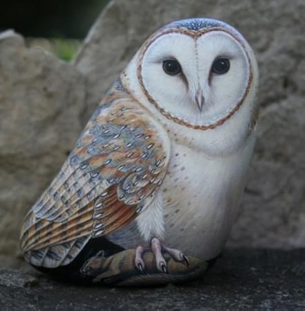 40 Cute Pictures of Animals Painted on Rocks 9