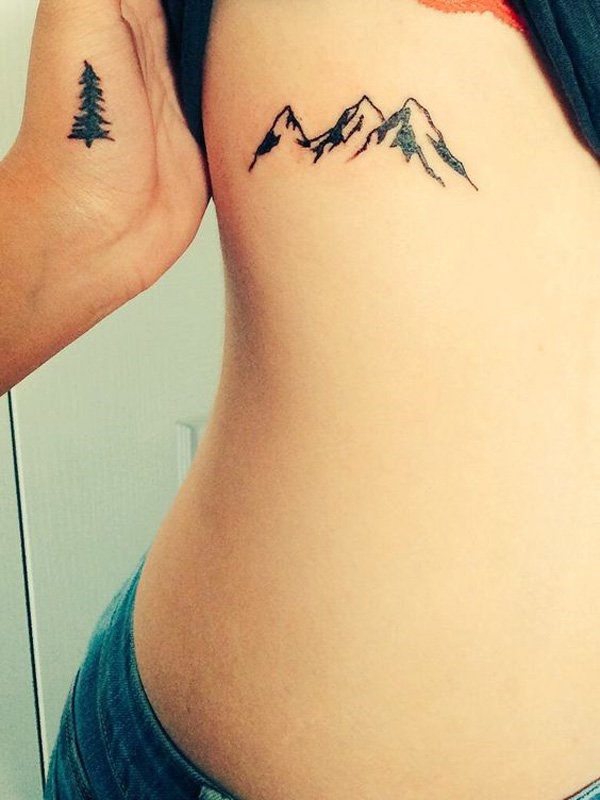 minimalist mountain tattoo designs
