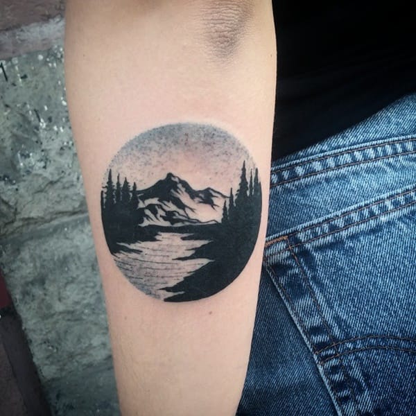 40 Cute Mountain Tattoo Designs 34