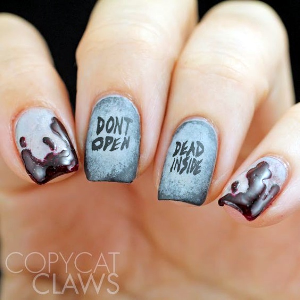 Scary Zombie Nail Art To Try On This Halloween00006