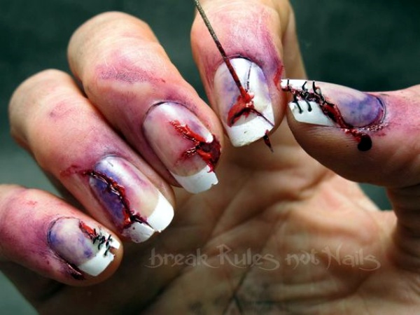 Scary Zombie Nail Art To Try On This Halloween00008