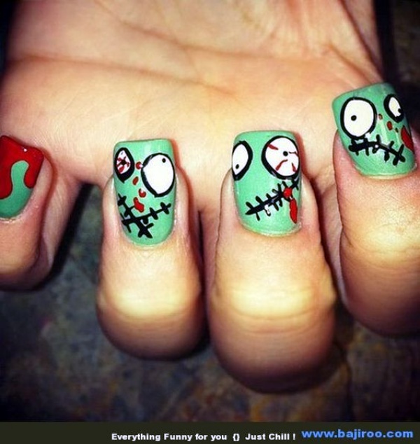 Scary Zombie Nail Art To Try On This Halloween00012