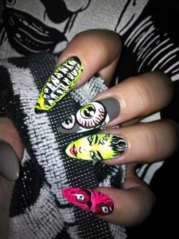 Scary Zombie Nail Art To Try On This Halloween00013