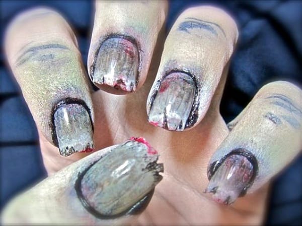 Scary Zombie Nail Art To Try On This Halloween00014