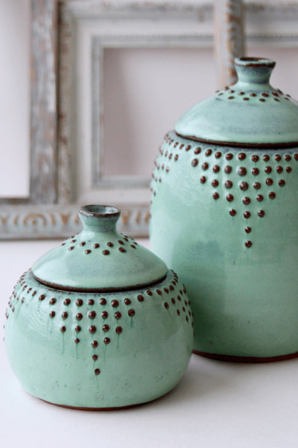 Handmade Large/Small Ceramic Dotted Pots