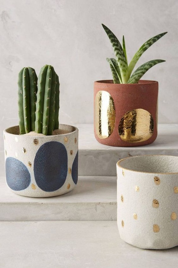 Handmade Large/Small Ceramic Dotted Pots