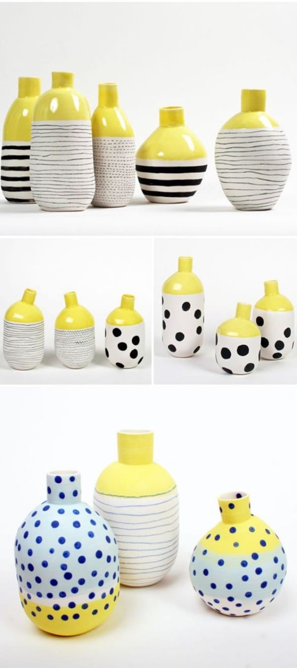 Handmade Large/Small Ceramic Dotted Pots