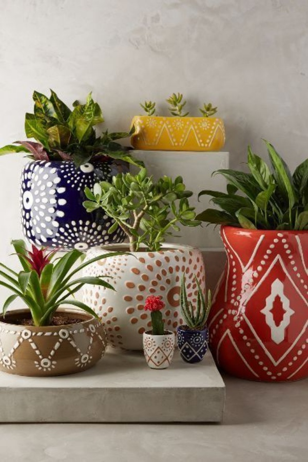 Handmade Large/Small Ceramic Dotted Pots