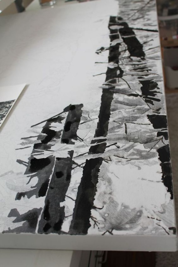 Mixed Black and White Paintings