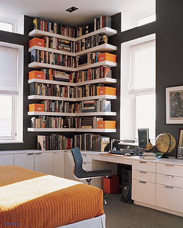 40 Smart and Small Living Room BookShelf Design