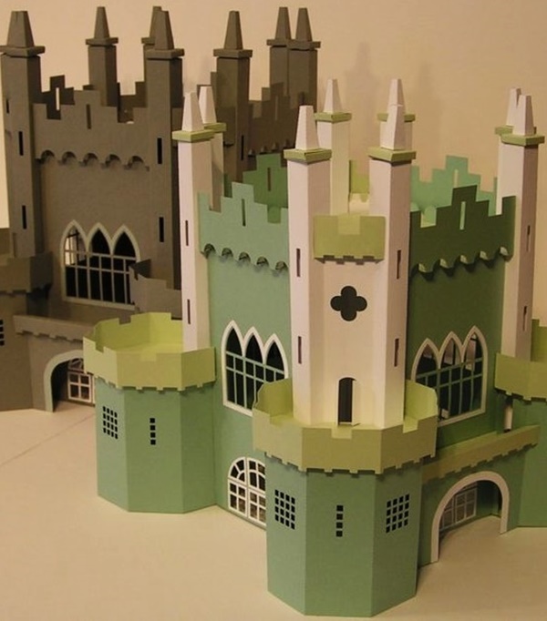 Detailed Paper Mache Town And Castle Art Works