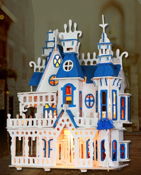 Detailed Paper Mache Town And Castle Art Works 