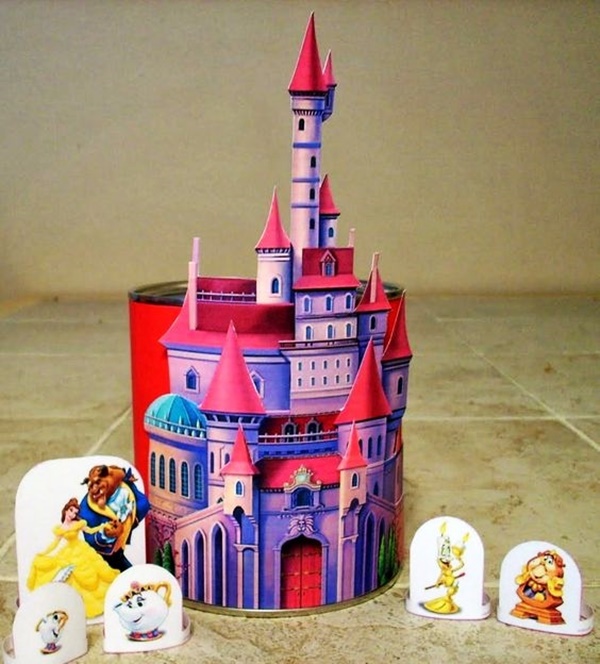 Detailed Paper Mache Town And Castle Art Works