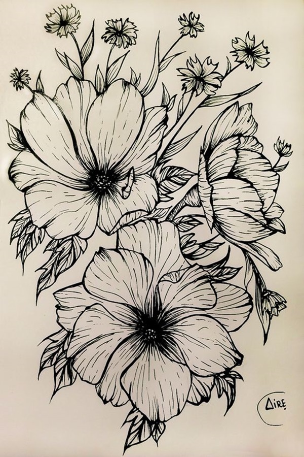 Easy Flower Pencil Drawings For Inspiration