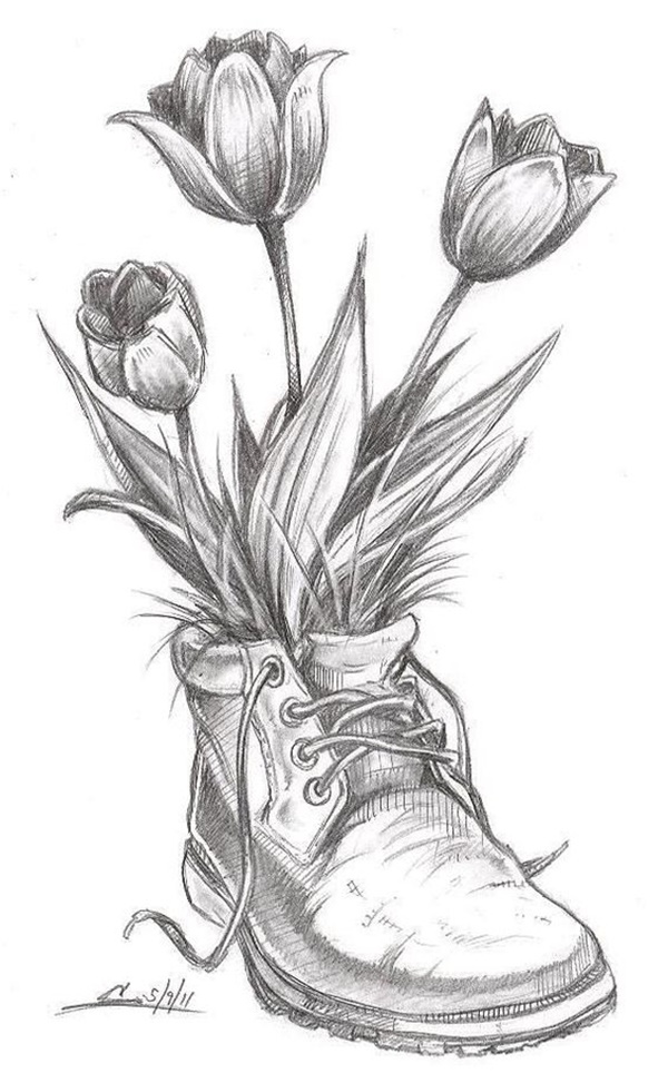 Easy Flower Pencil Drawings For Inspiration