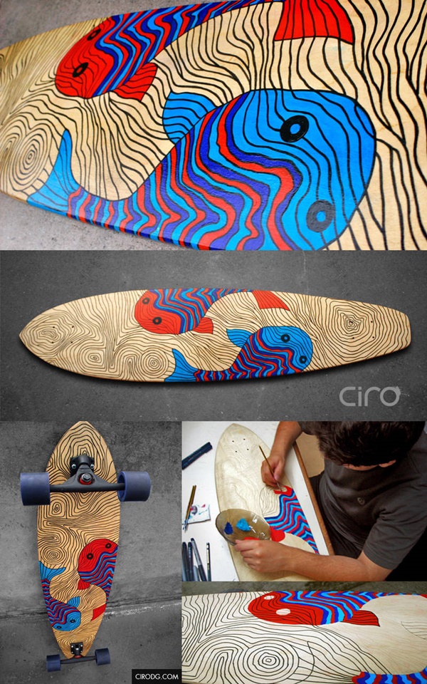 40 DIY Skateboard Deck Art Ideas To Look Extra Cool