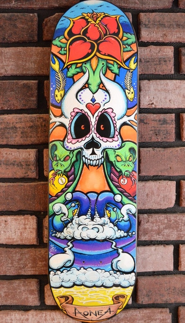 40 DIY Skateboard Deck Art Ideas To Look Extra Cool