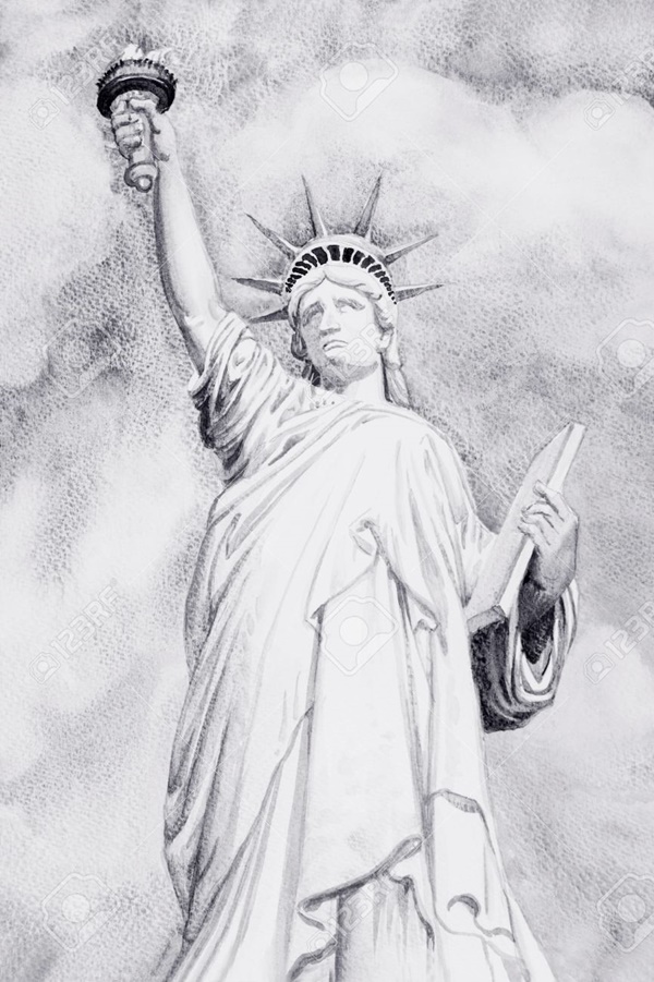 Easy And Beautiful Statue Of Liberty Drawings And Sketches