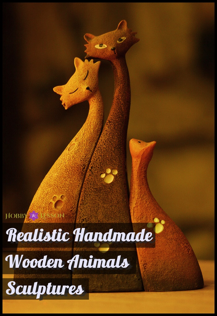 Realistic Handmade Wooden Animals Sculptures