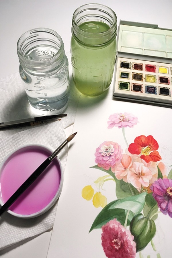 Step By Step Easy Watercolor Paintings Example for Beginners