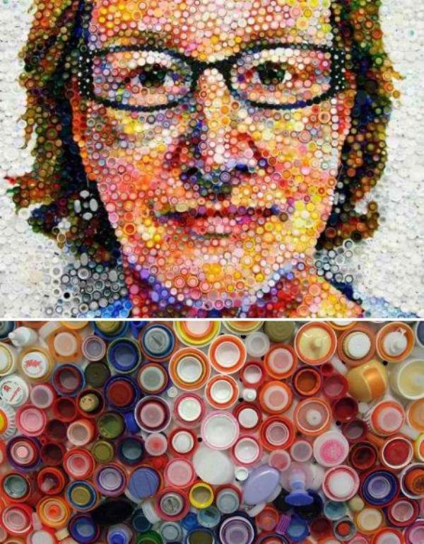 Beautiful Bottle Cap Painting Examples