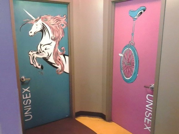 Cool and Fancy Washroom Door Stickers